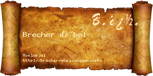 Brecher Ábel névjegykártya