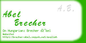 abel brecher business card